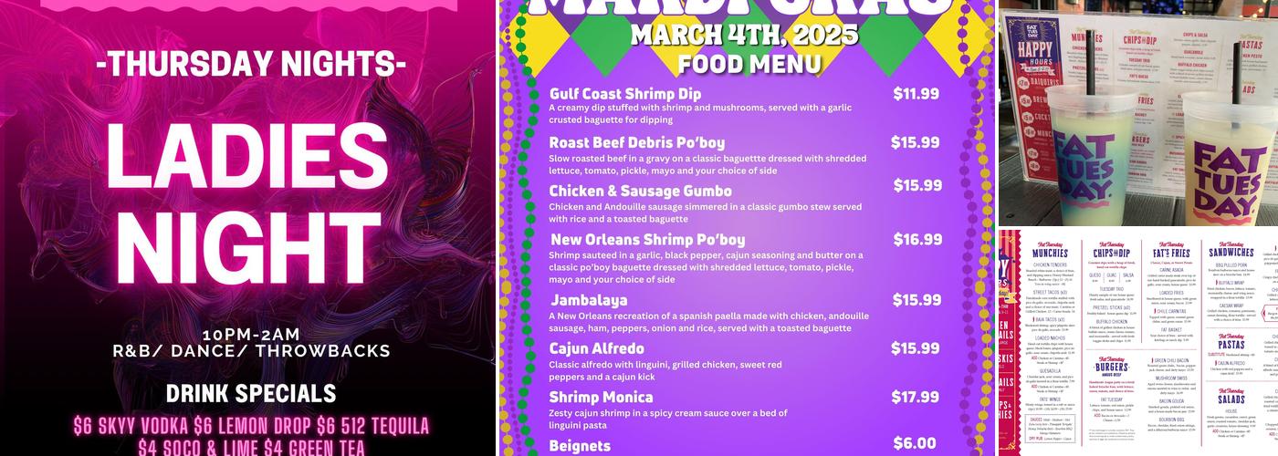 Fat Tuesday Menu
