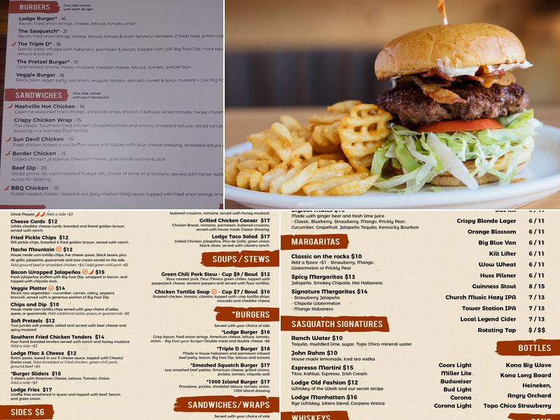 The Lodge Sasquatch Kitchen Menu