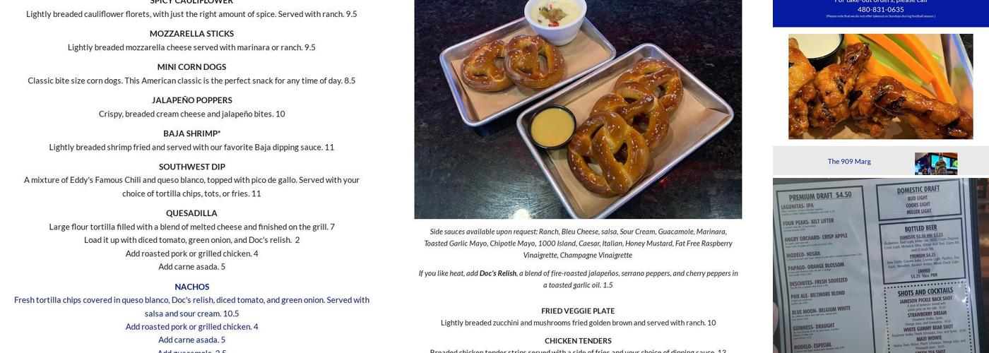 Doc & Eddy's Menu