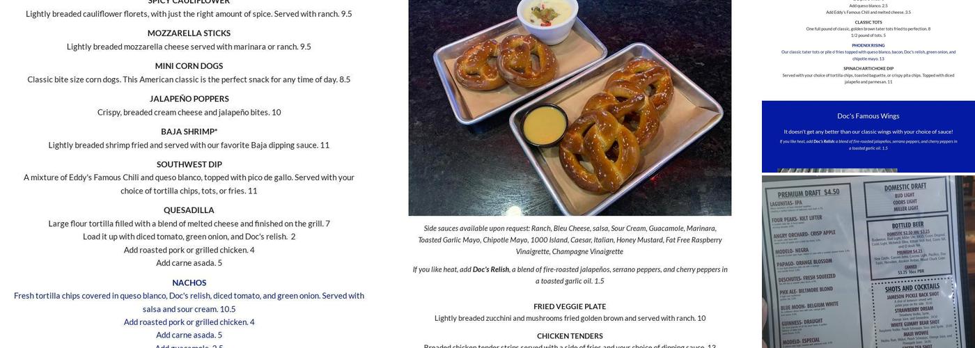 Doc & Eddy's Menu