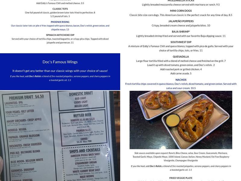 Doc & Eddy's Menu
