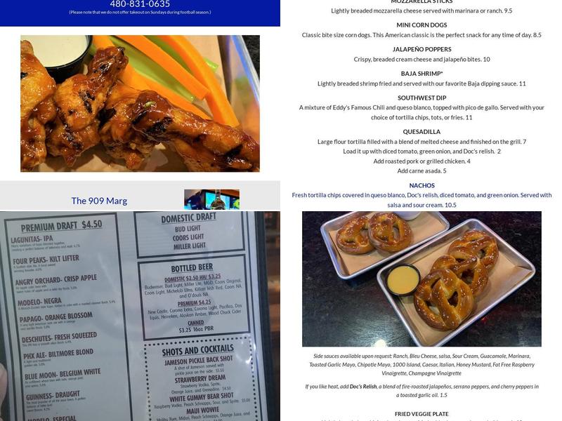 Doc & Eddy's Menu