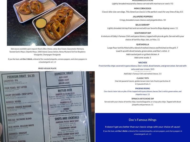 Doc & Eddy's Menu