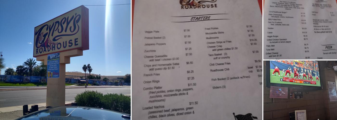 Gypsy's Roadhouse Menu