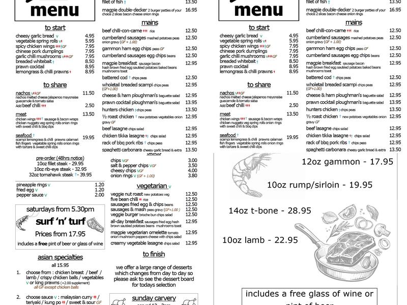 Magpie Combs Ford Menu