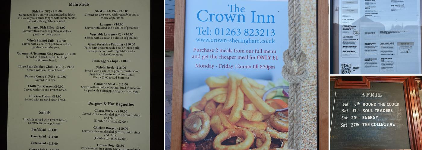 The Crown Sheringham Menu