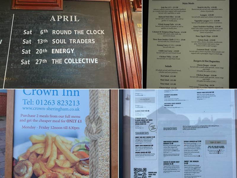 The Crown Sheringham Menu