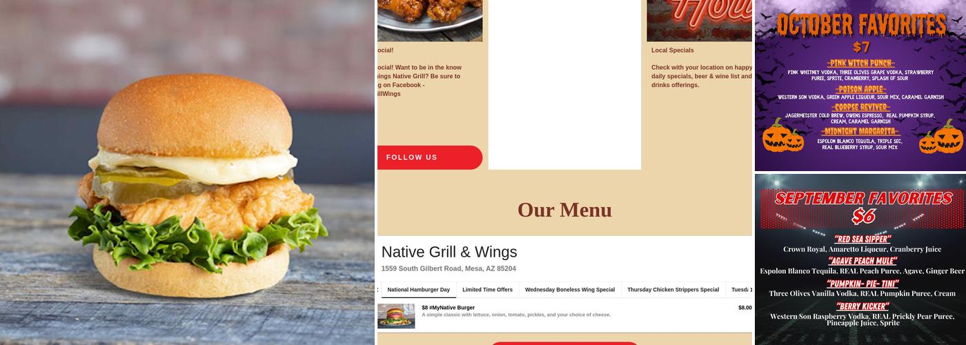 Native Grill & Wings Menu