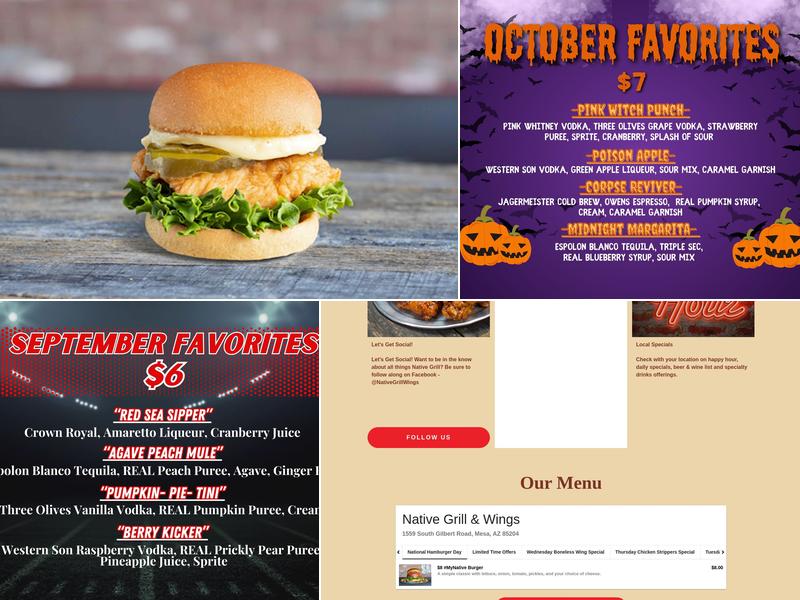 Native Grill & Wings Menu