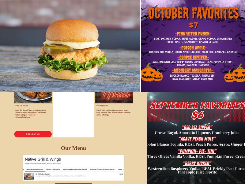 Native Grill & Wings Menu