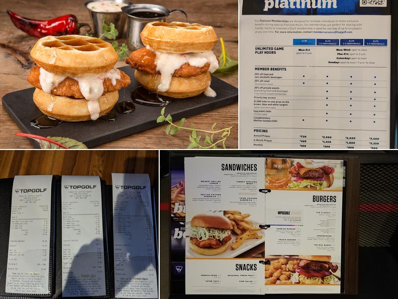 Topgolf Menu