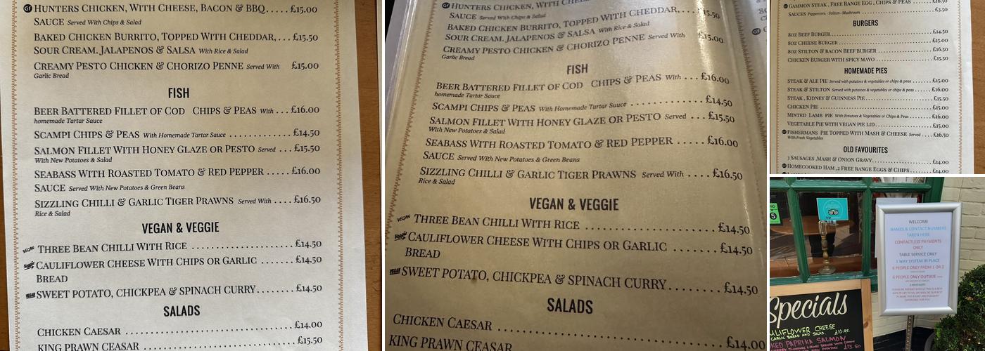 The Butt Of Sherry Menu