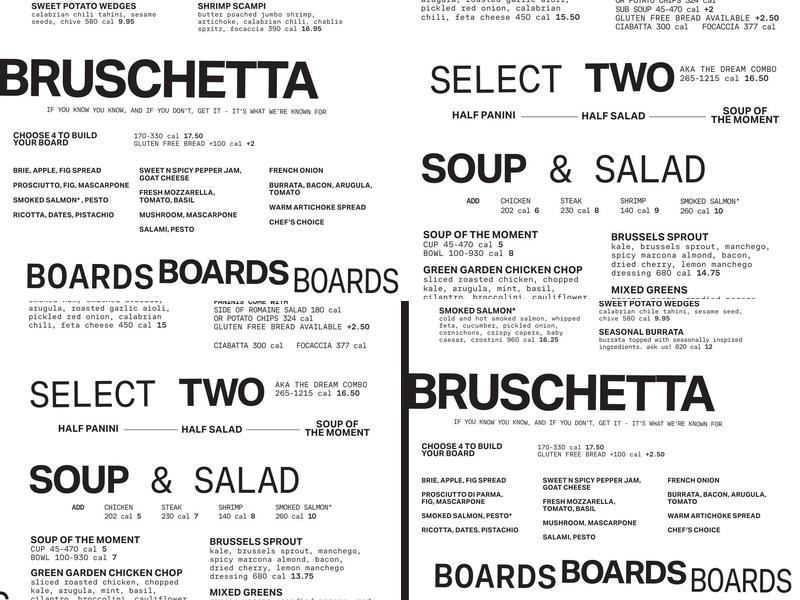 Postino Highland Menu