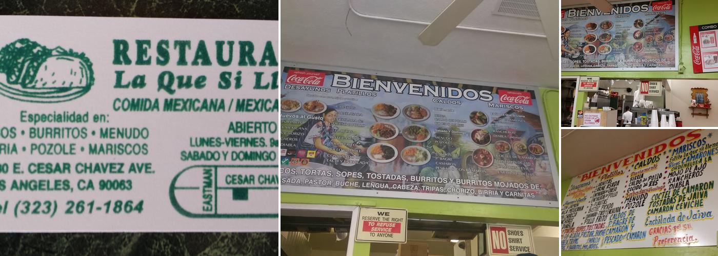 La Que Si Llena Restaurante Familiar Menu