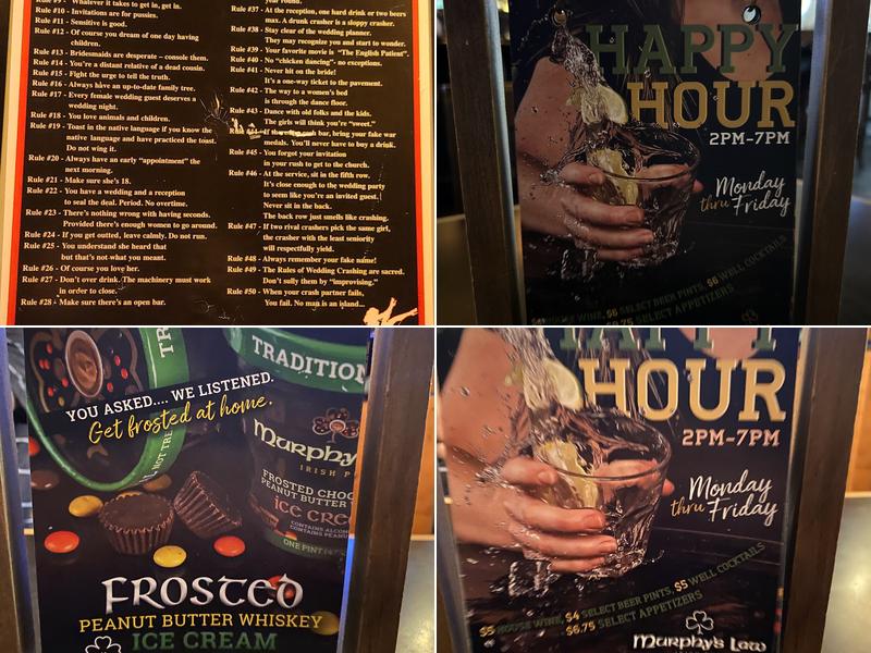 Murphy's Law Irish Pub Menu