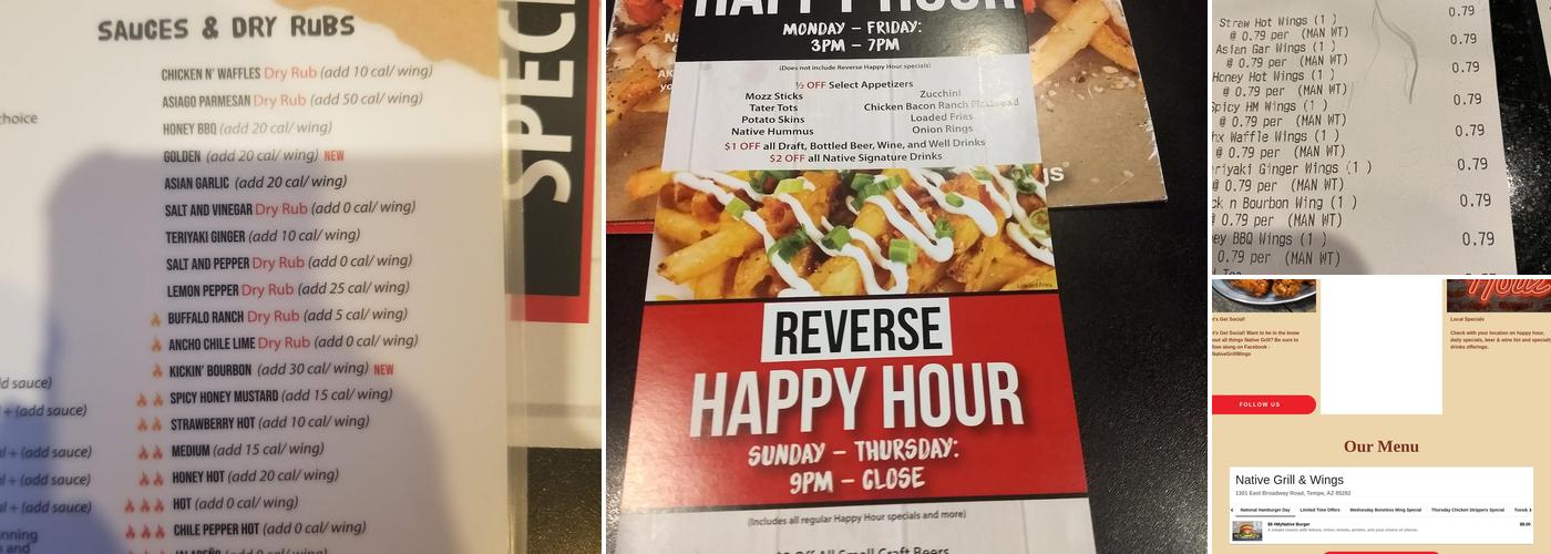 Native Grill & Wings Menu