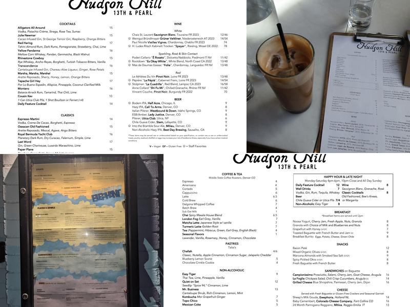 Hudson Hill Menu