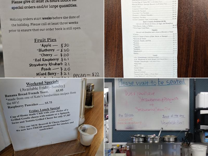 Kate's Kitchen Menu
