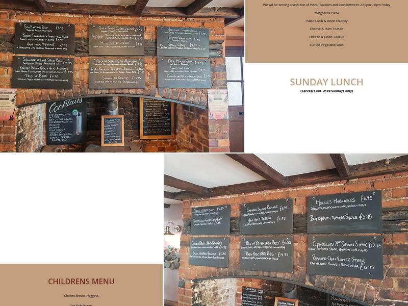 The Lydden Bell Menu