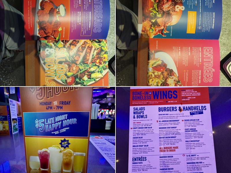 Dave & Buster's Rogers Menu