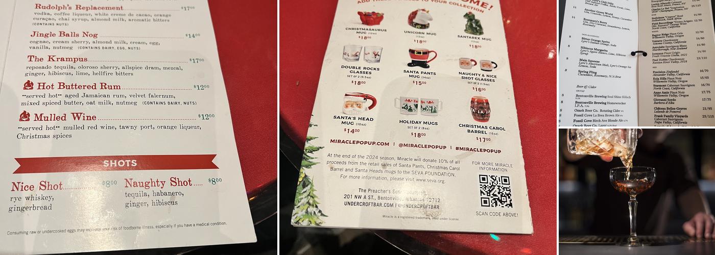 Undercroft Menu