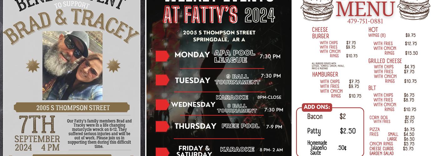 Fatty's Sports Bar & Grill Menu