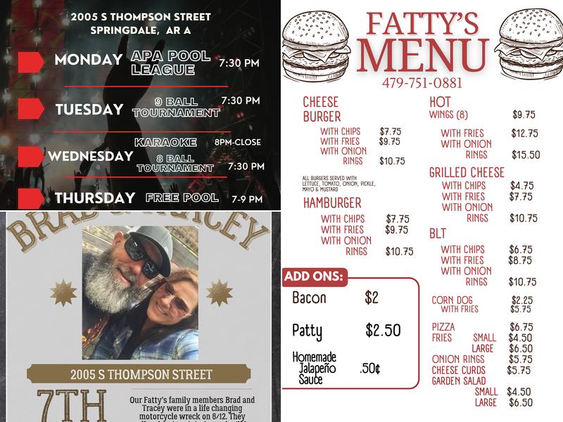 Fatty's Sports Bar & Grill Menu