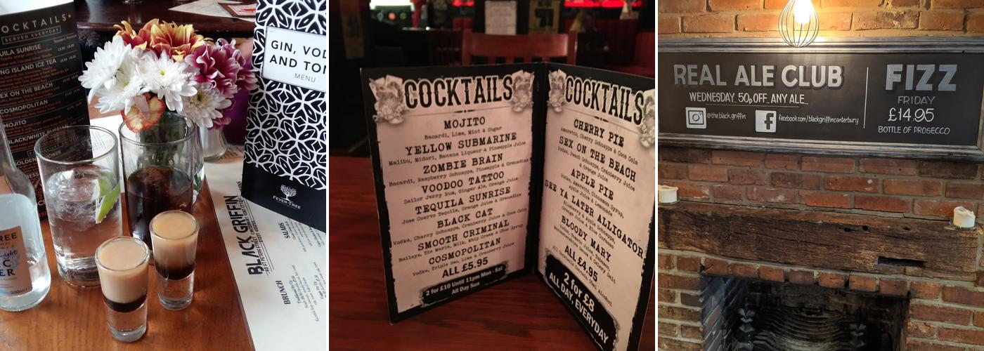 The Black Griffin Menu