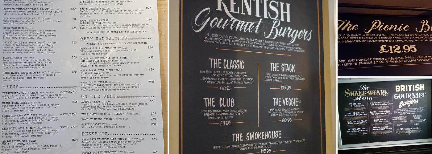 The Shakespeare Menu