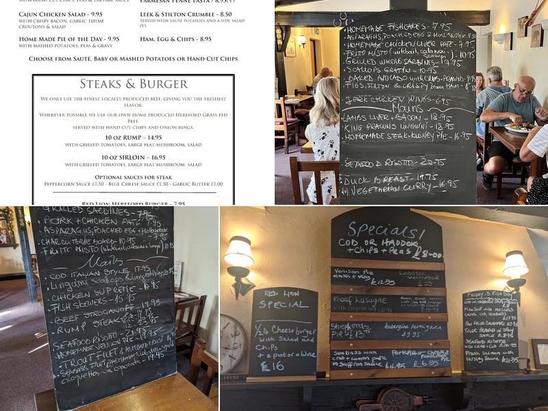 The Red Lion Thorrington Menu