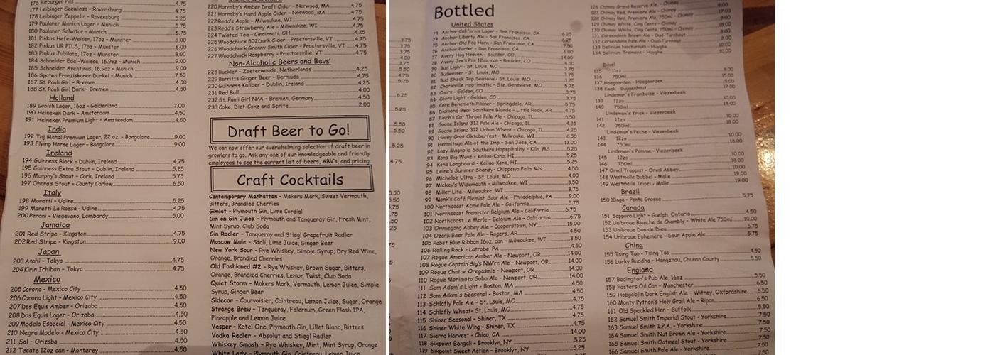 Brewski's Draft Emporium Menu