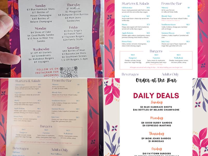 Nomads Southtown Menu