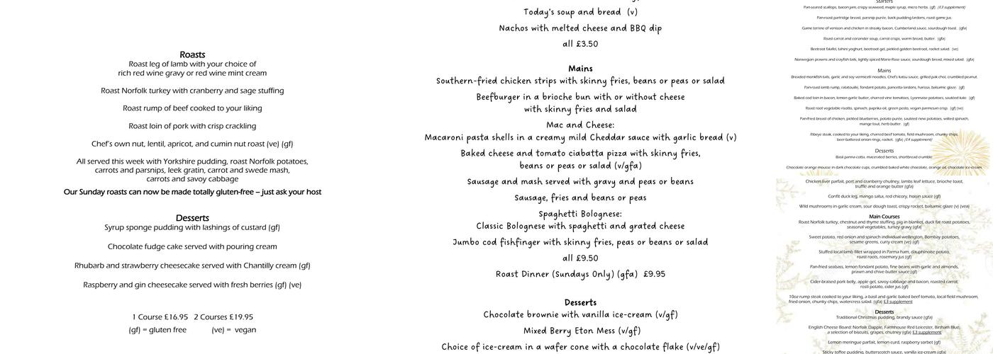 Banningham Crown Menu