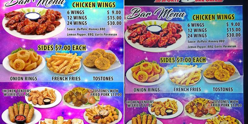 Evolution Sport Bar and Lounge Menu