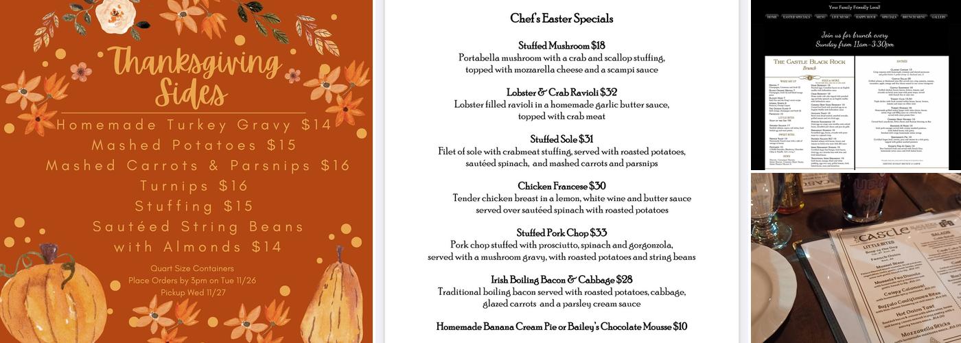 The Castle, Black Rock Menu