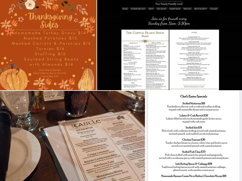 The Castle, Black Rock Menu