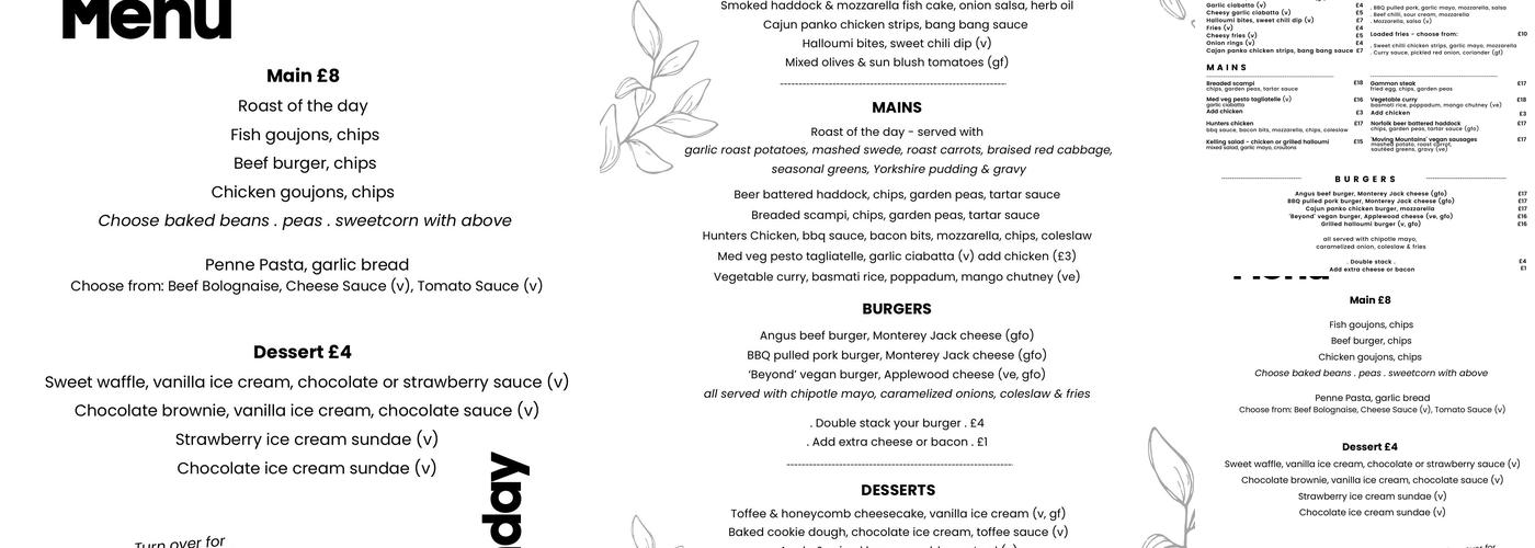 The Forge & Terrace (Kelling Heath) Menu