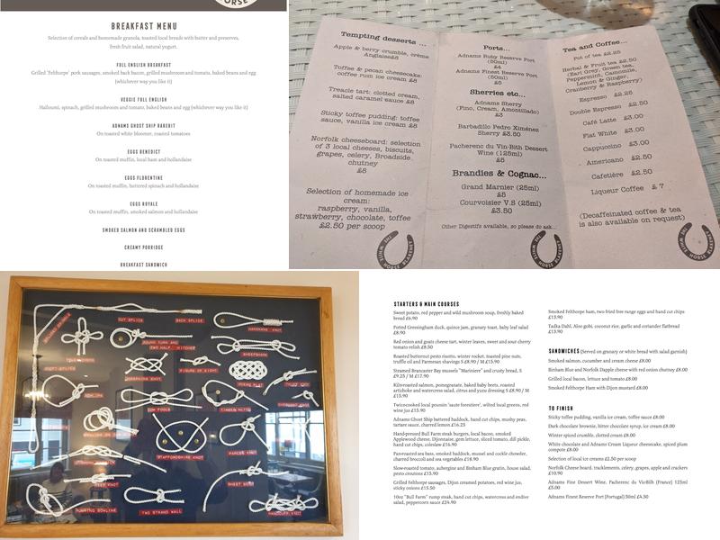 The White Horse Blakeney Menu