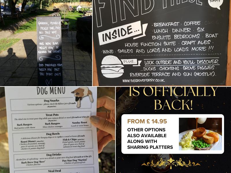 Grove Ferry Inn Menu