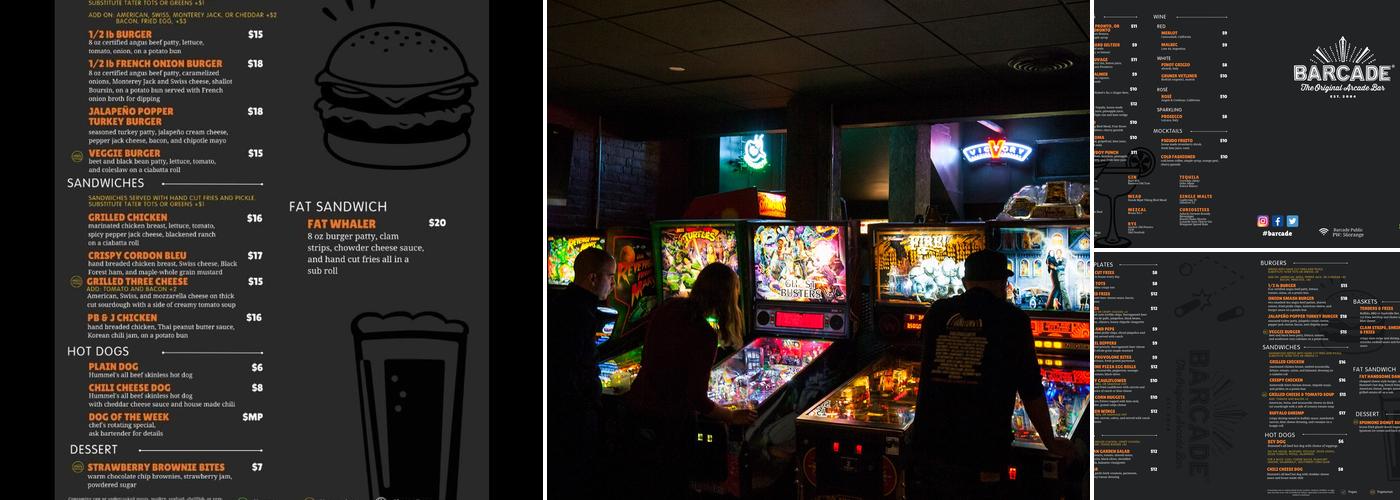 Barcade Menu