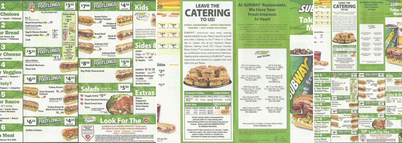 Subway Menu