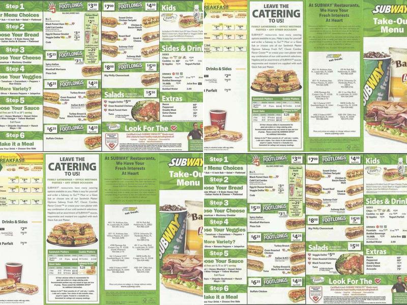 Subway Menu