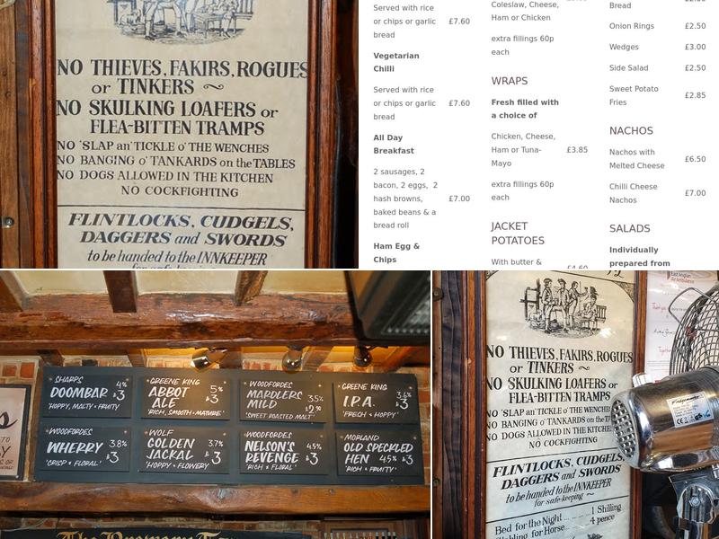 The Coachmakers Arms Menu