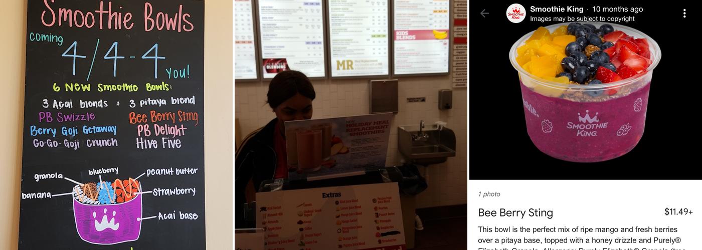 Smoothie King Menu