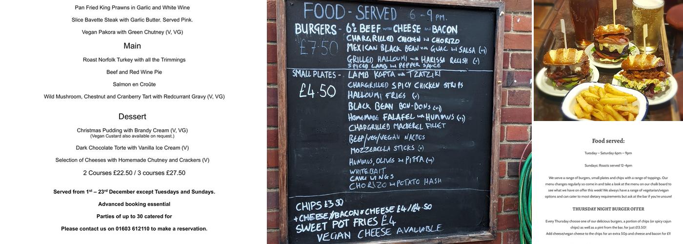 The Rose Tavern Menu