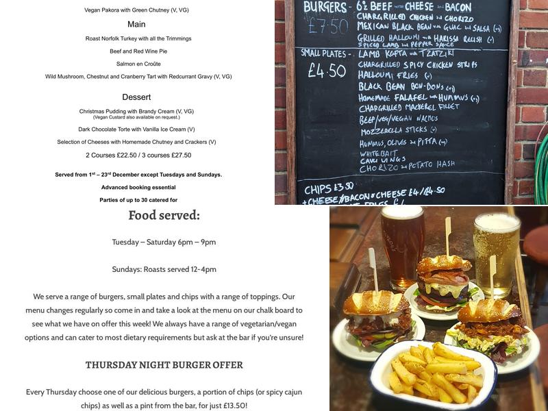 The Rose Tavern Menu