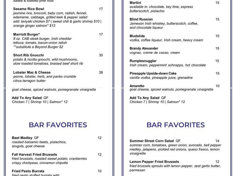 L BAR Menu