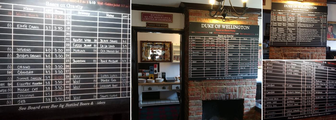 The Duke Of Wellington Menu