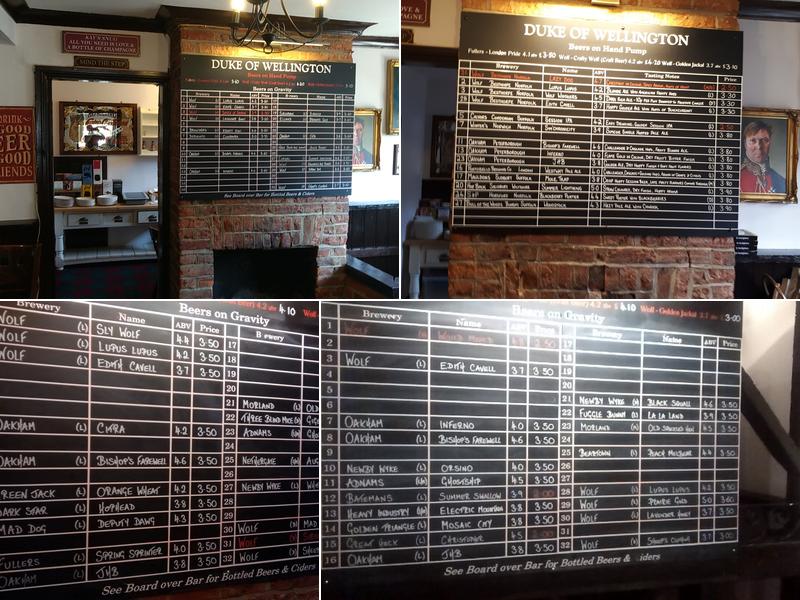 The Duke Of Wellington Menu