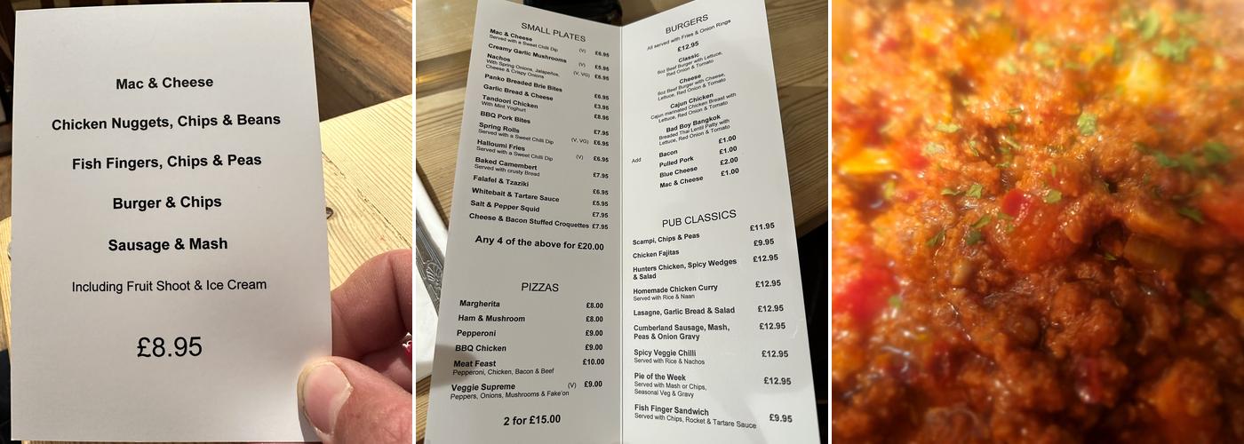 The Thompsons Bell Menu